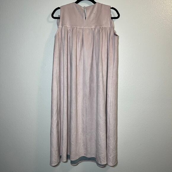 NWT Amelie et Sophie Light Pink Sleeveless Shift Dress with Ruffle Front - Picture 7 of 11
